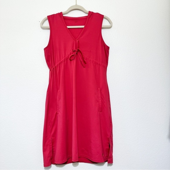 Athleta Dresses & Skirts - Athleta Pink Sleeveless Hooded Athletic Dress Size S